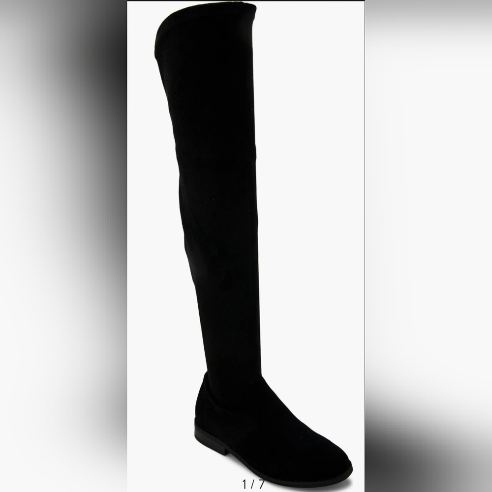Women's Black Knee-High Zip Boot - Picture 7 of 9